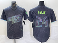 Custom #24 Charcoal 2024 City Connect TB Baseball Shirt Top