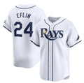 Custom #24 White TB Baseball Shirt Top