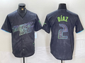 Custom #2 Charcoal 2024 City Connect TB Baseball Shirt Top