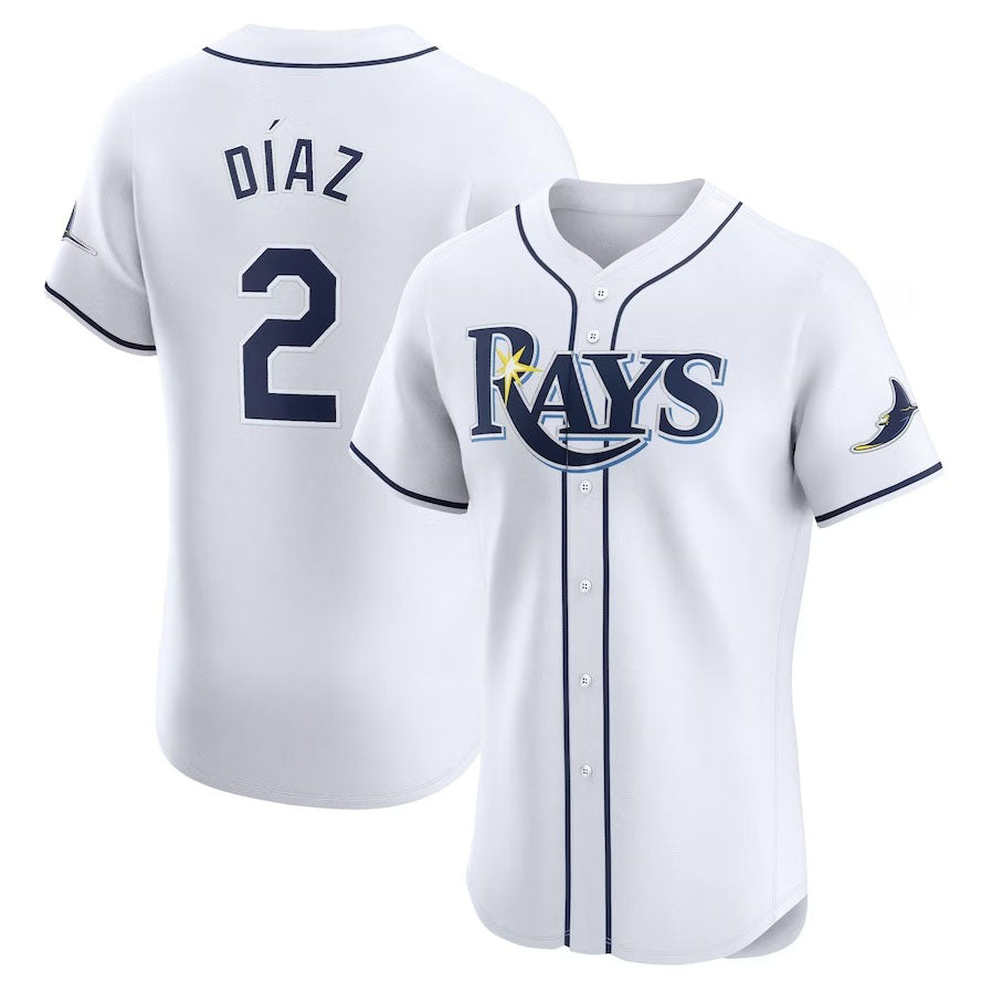 Custom #2 White TB Baseball Shirt Top