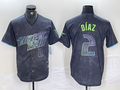 Custom #2 Charcoal 2024 City Connect TB Baseball Shirt Top