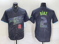 Custom #2 Charcoal 2024 City Connect TB Baseball Shirt Top