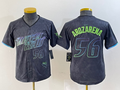 Custom #56 Charcoal 2024 City Connect TB Baseball Shirt Top