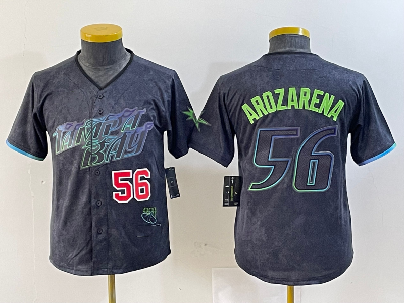 Custom #56 Charcoal 2024 City Connect TB Baseball Shirt Top