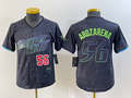 Custom #56 Charcoal 2024 City Connect TB Baseball Shirt Top