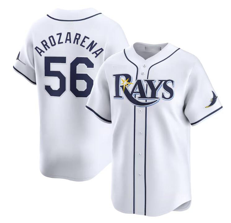 Custom #56 White TB Baseball Shirt Top
