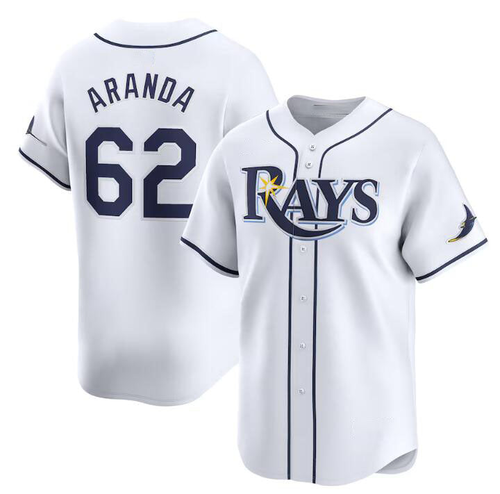 Custom #62 White TB Baseball Shirt Top