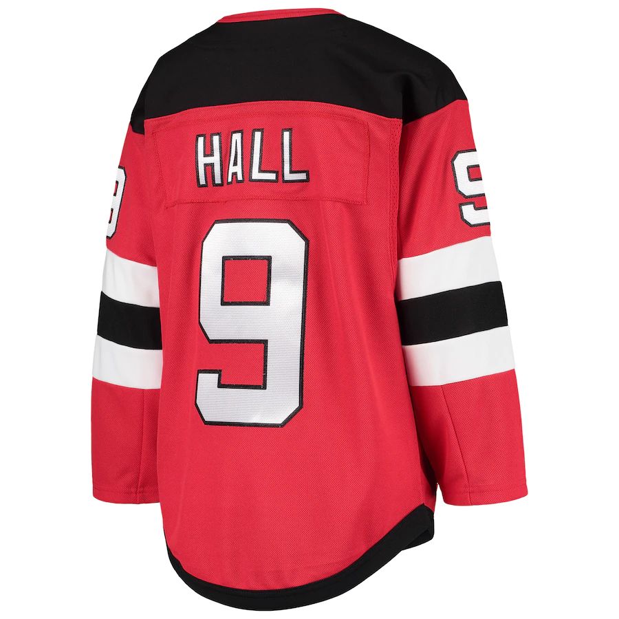 Custom #9 Red NJD Hockey Shirt Top