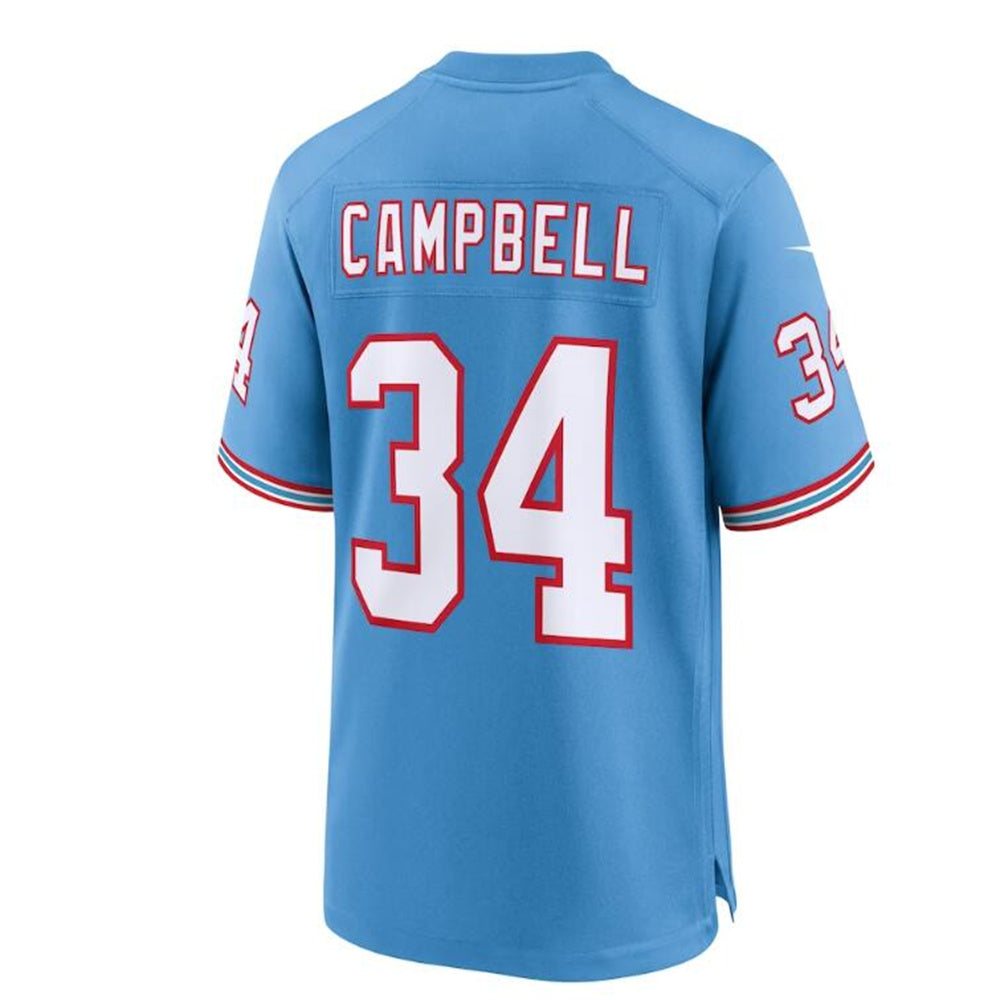 Custom #34 Light Blue Throwback TEN Football Shirt Top