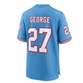 Custom #27 Light Blue Throwback TEN Football Shirt Top