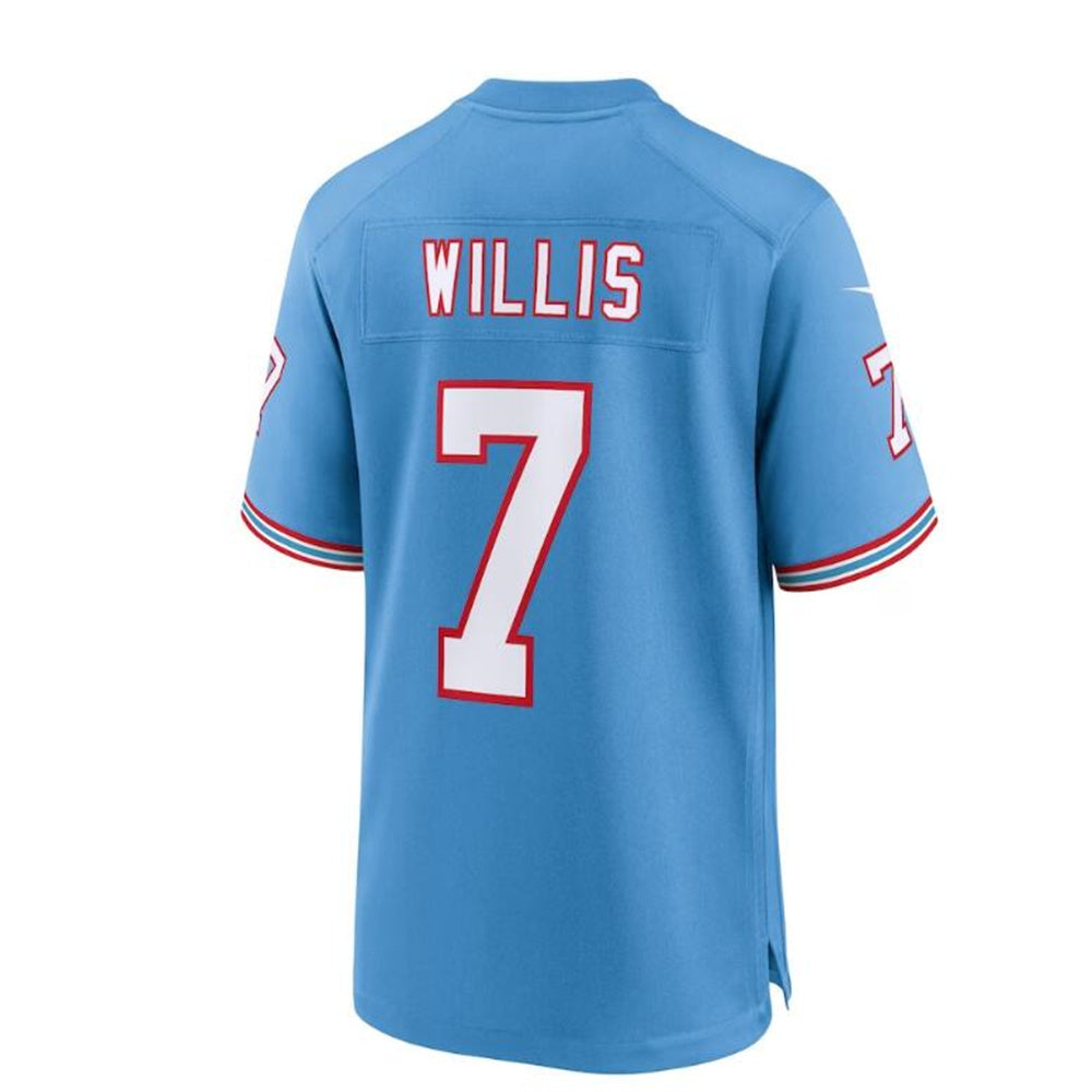 Custom #7 Light Blue Throwback TEN Football Shirt Top