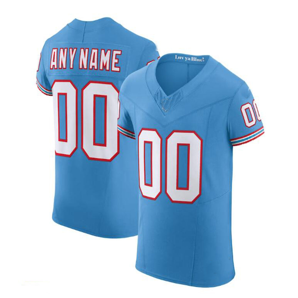 Custom Light Blue TEN Football Shirt Top
