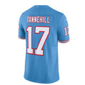 Custom #17 Light Blue Throwback TEN Football Shirt Top