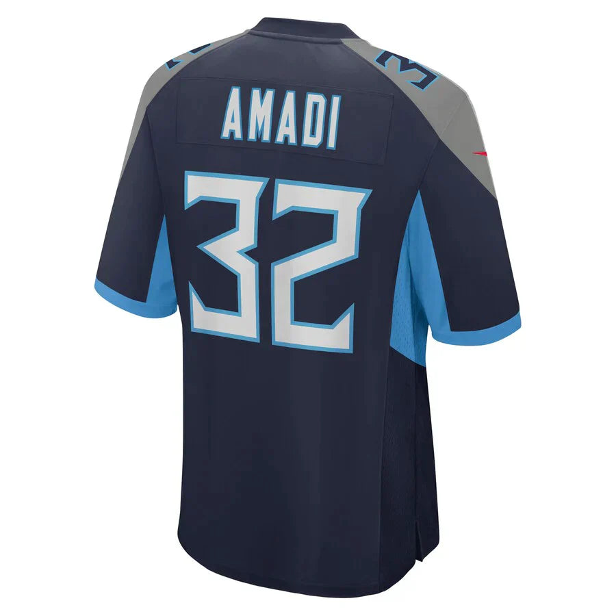Custom #32 Navy TEN Football Shirt Top