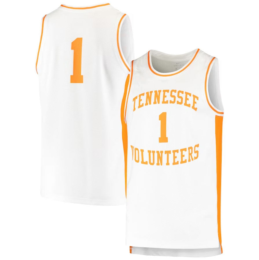 Custom #1 White Retro Basketball Shirt Top