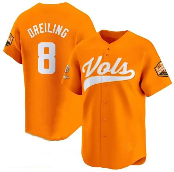 Custom #8 Orange 2024 Baseball Shirt Top