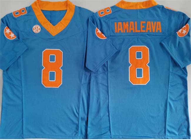 Custom #8 Blue College Shirt Top