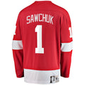 Custom #1 Red DET Hockey Shirt Top