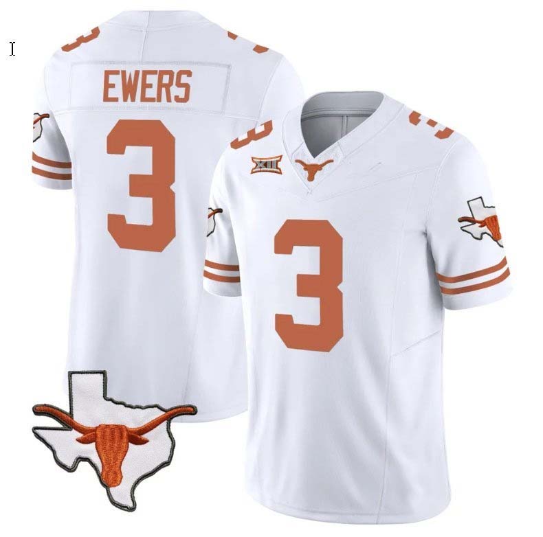 Custom #3 White Football Shirt Top