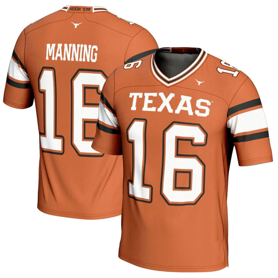 Custom #16 Orange Football Shirt Top