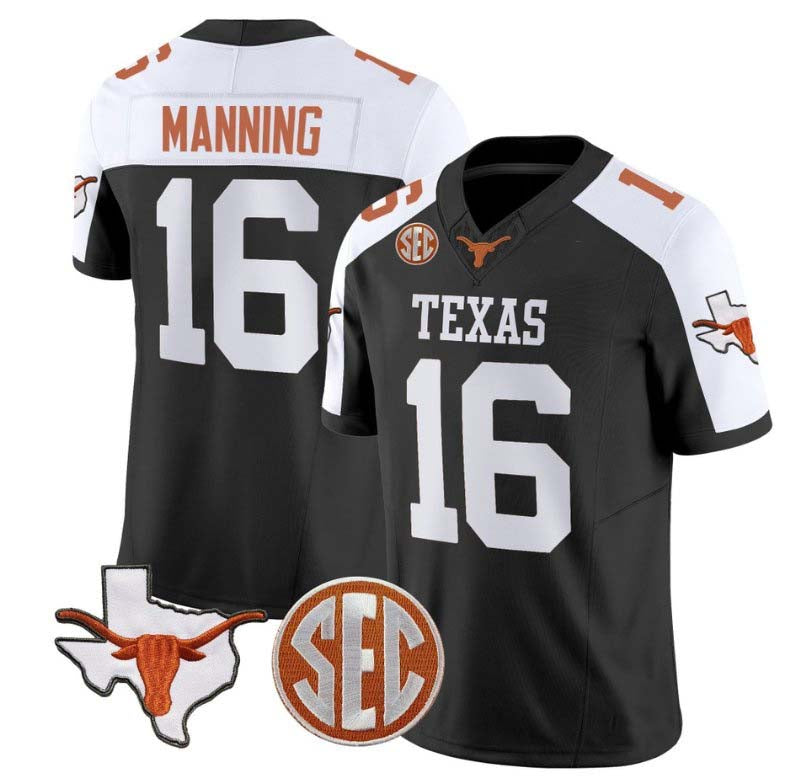 Custom #16 Black Football Shirt Top