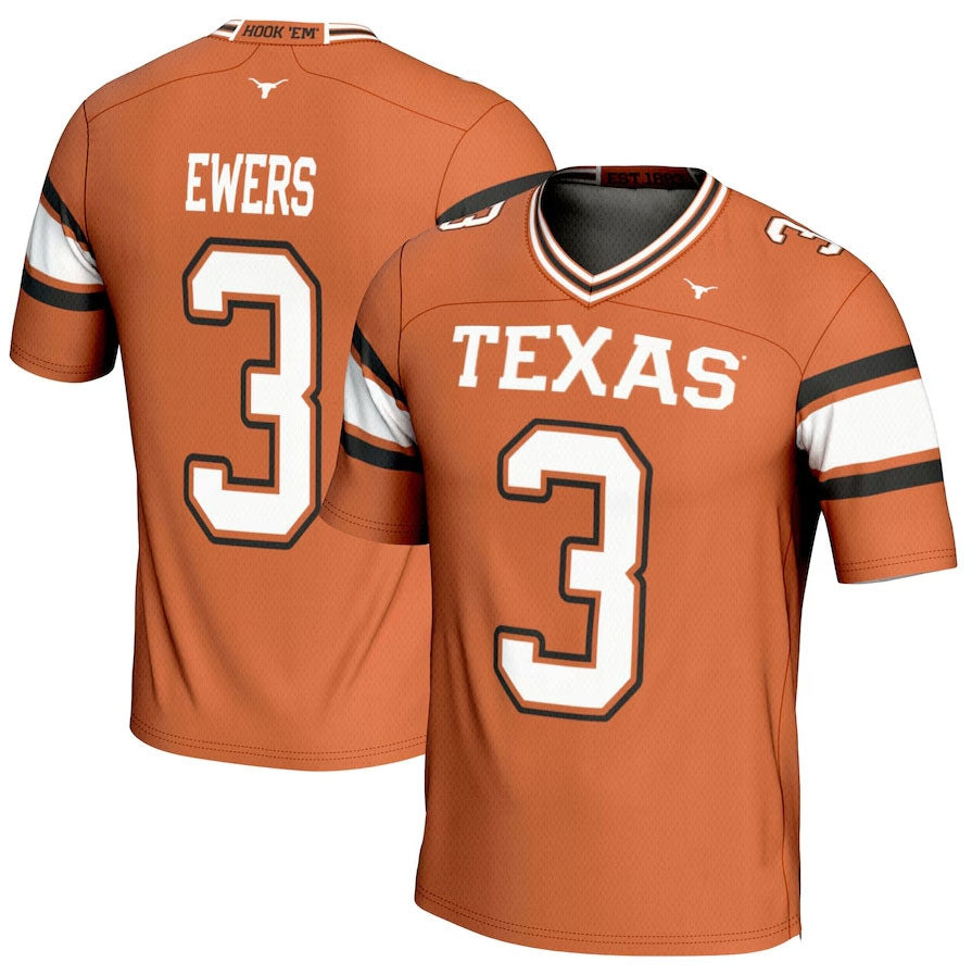 Custom #3 Orange Football Shirt Top