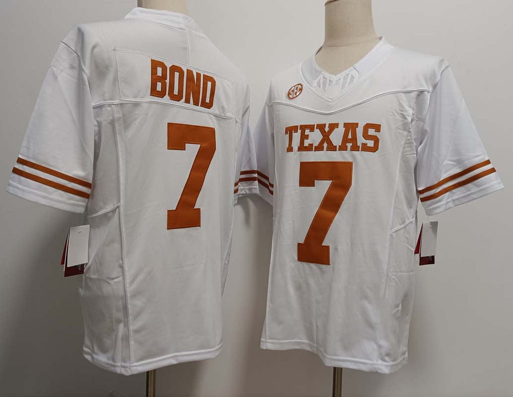 Custom #7 White College Shirt Top