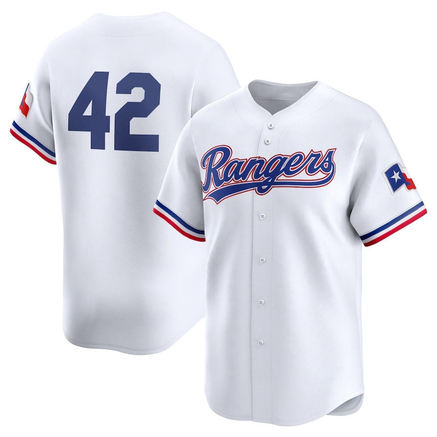 Custom #42 White 2024 Jackie Robinson Day TEX Baseball Shirt Top