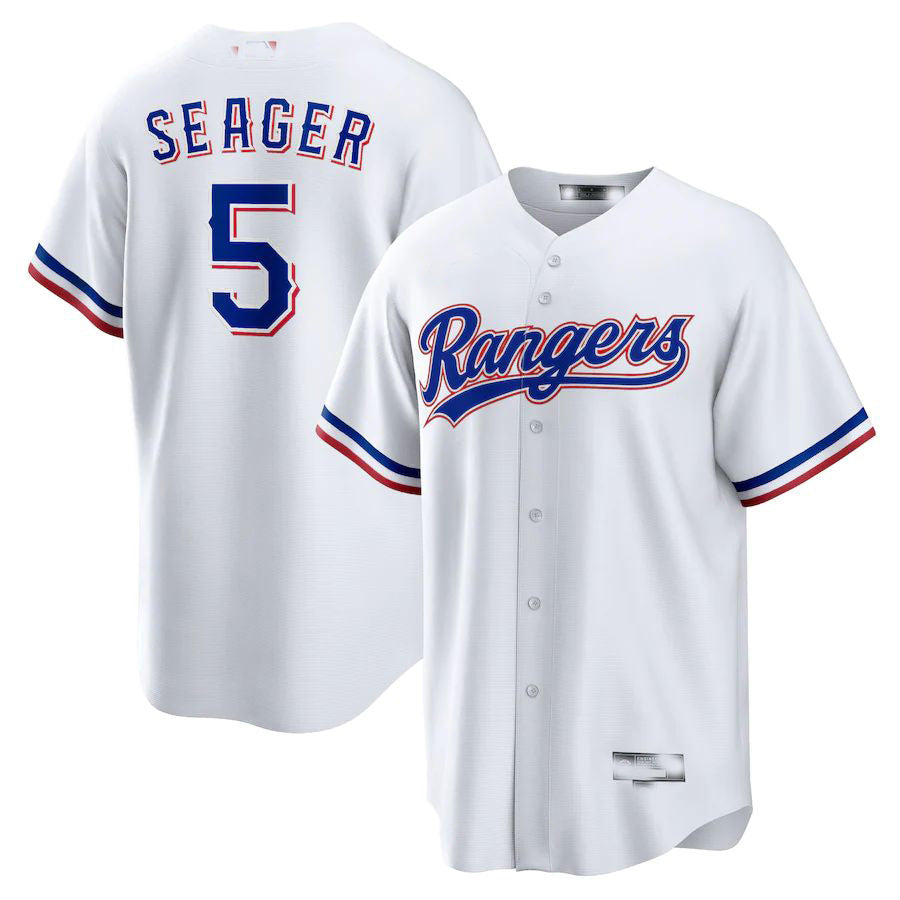 Custom #5 White TEX Baseball Shirt Top