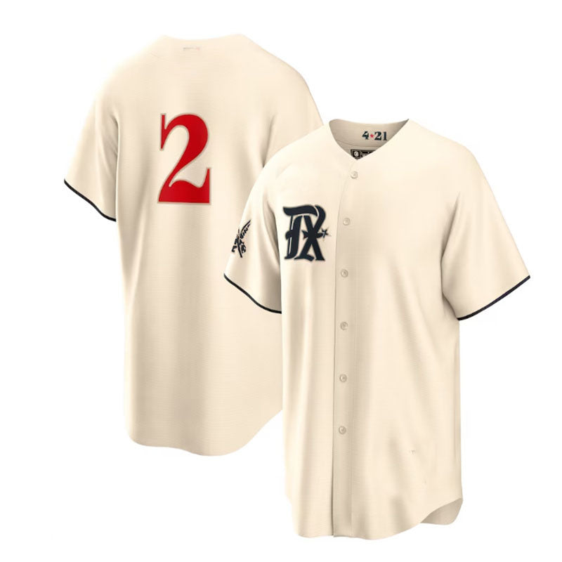 Custom #2 Cream 2023 City Connect TEX Baseball Shirt Top