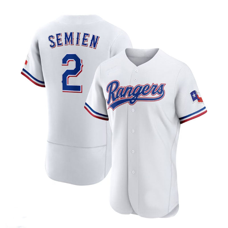 Custom #2 White TEX Baseball Shirt Top