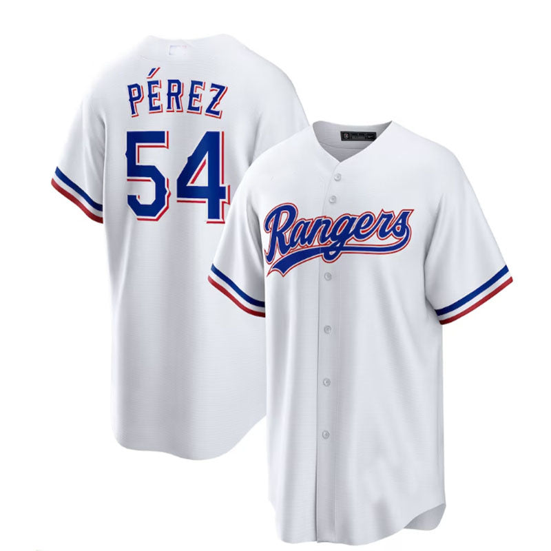 Custom #54 White TEX Baseball Shirt Top