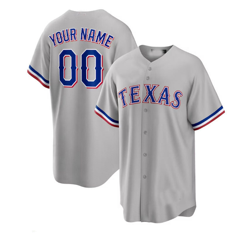 Custom Gray TEX Baseball Shirt Top