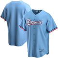 Custom Light Blue TEX Baseball Shirt Top