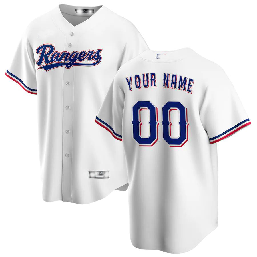 Custom White TEX Baseball Shirt Top