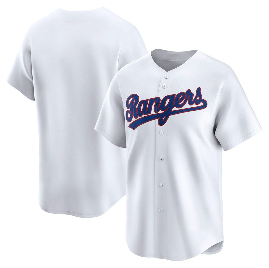 Custom White Throwback TEX Baseball Shirt Top