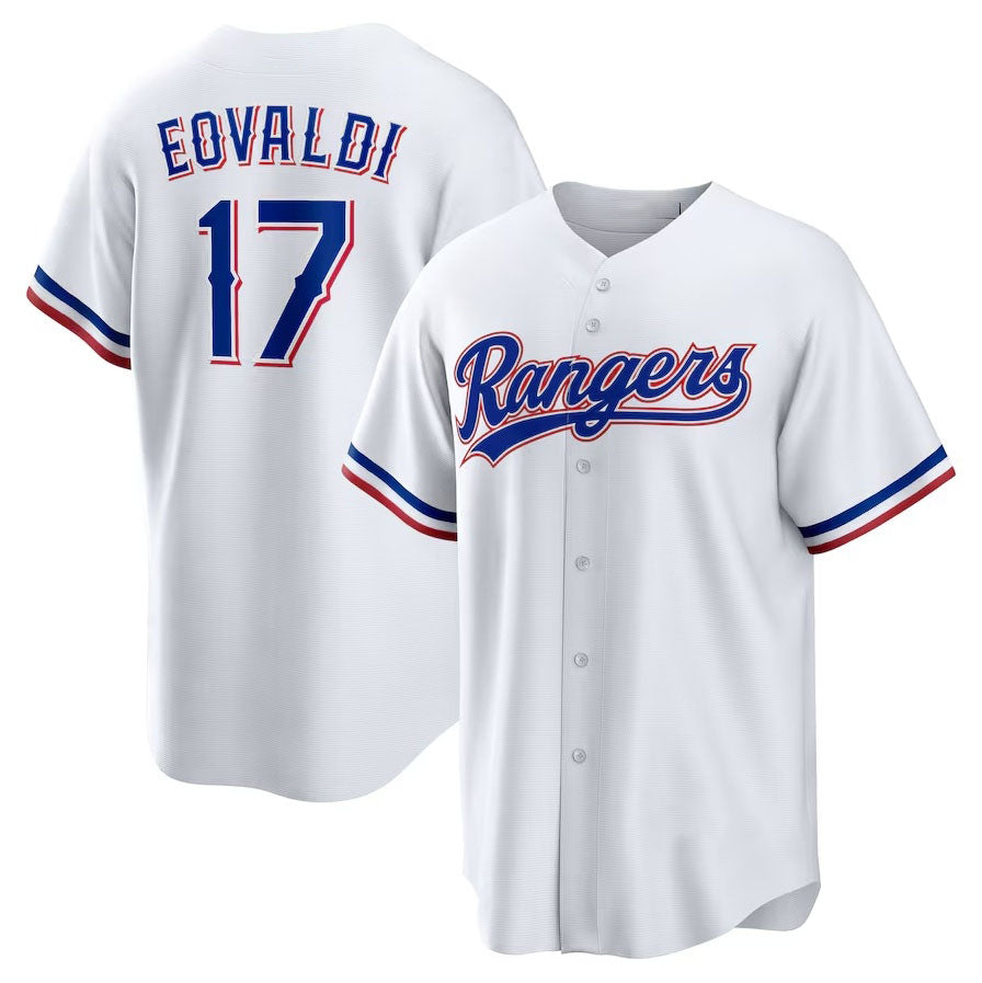 Custom #17 White TEX Baseball Shirt Top