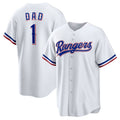 Custom #1 White TEX Baseball Shirt Top
