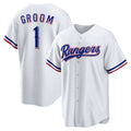 Custom #1 White TEX Baseball Shirt Top