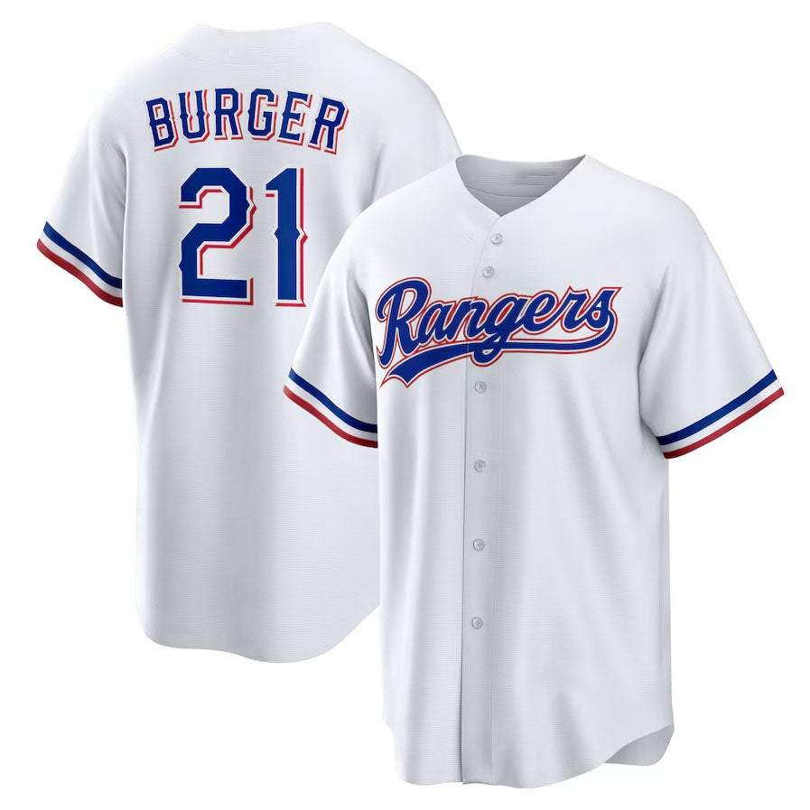 Custom #21 White TEX Baseball Shirt Top