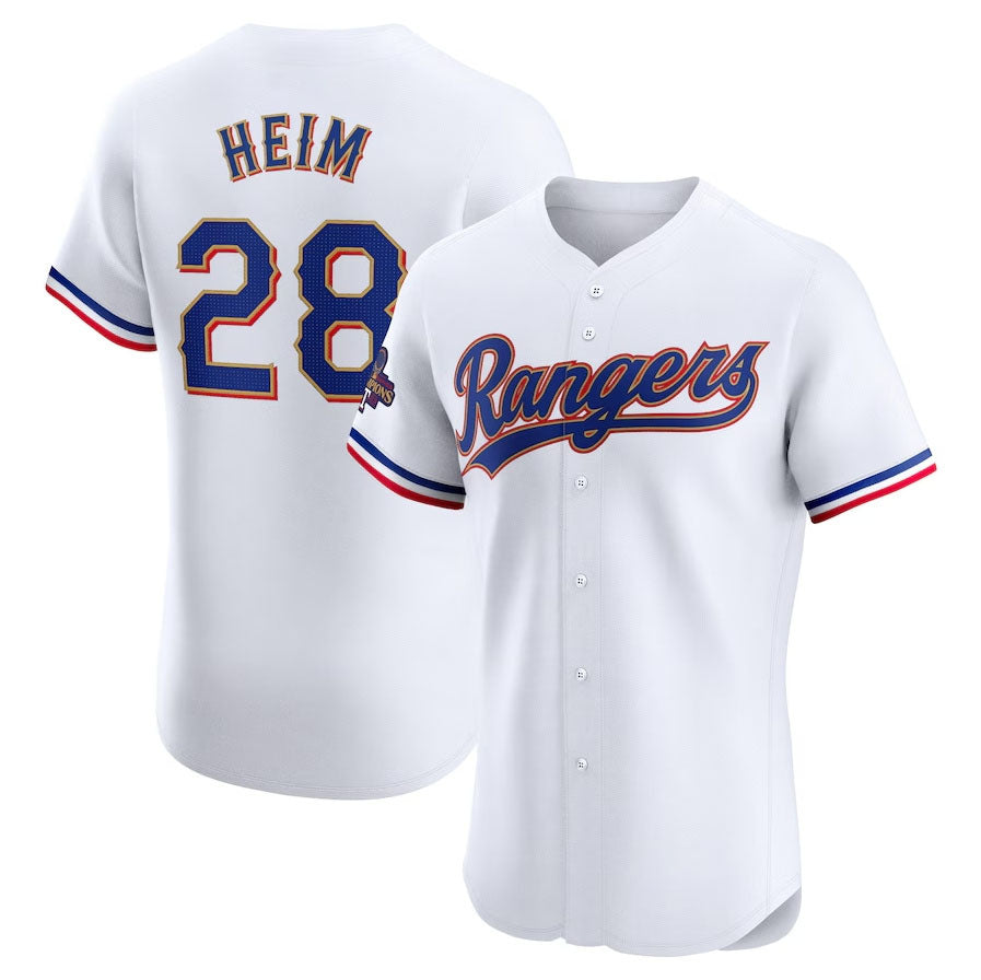 Custom #28 White 2024 TEX Baseball Shirt Top