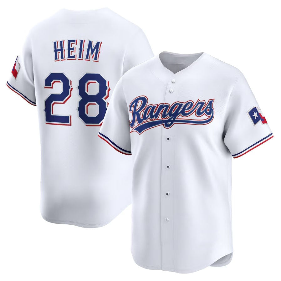 Custom #28 White TEX Baseball Shirt Top