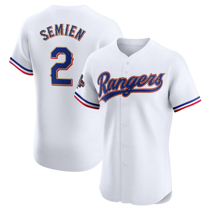 Custom #2 White 2024 TEX Baseball Shirt Top