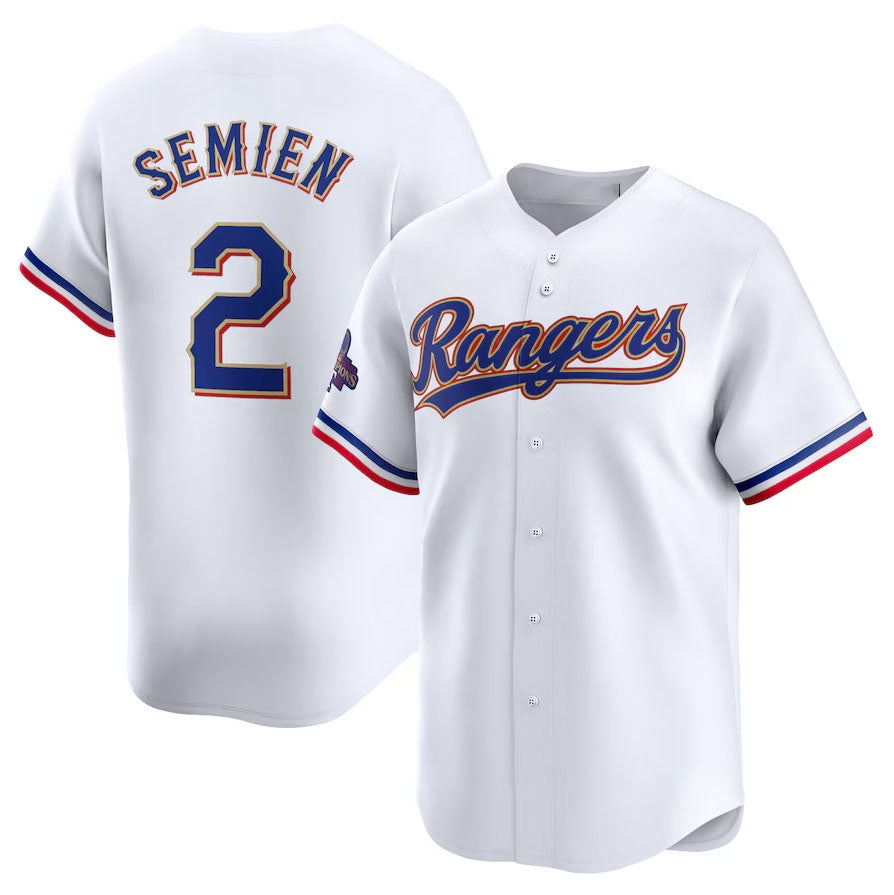 Custom #2 White 2024 TEX Baseball Shirt Top