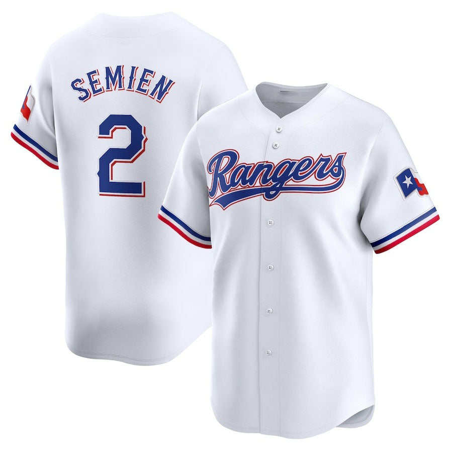 Custom #2 White TEX Baseball Shirt Top