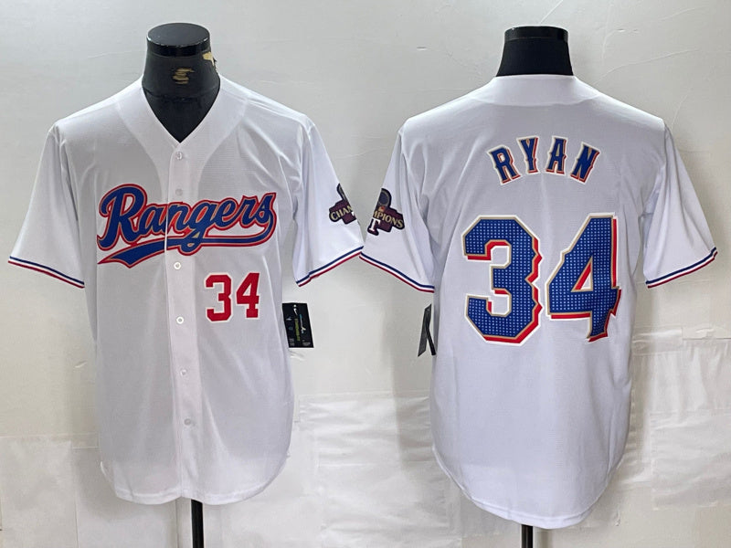 Custom #34 White 2024 TEX Baseball Shirt Top