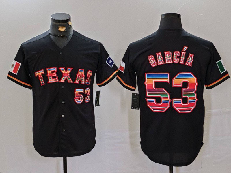 Custom #53 Black TEX Baseball Shirt Top