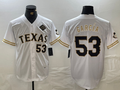 Custom #53 White TEX Baseball Shirt Top