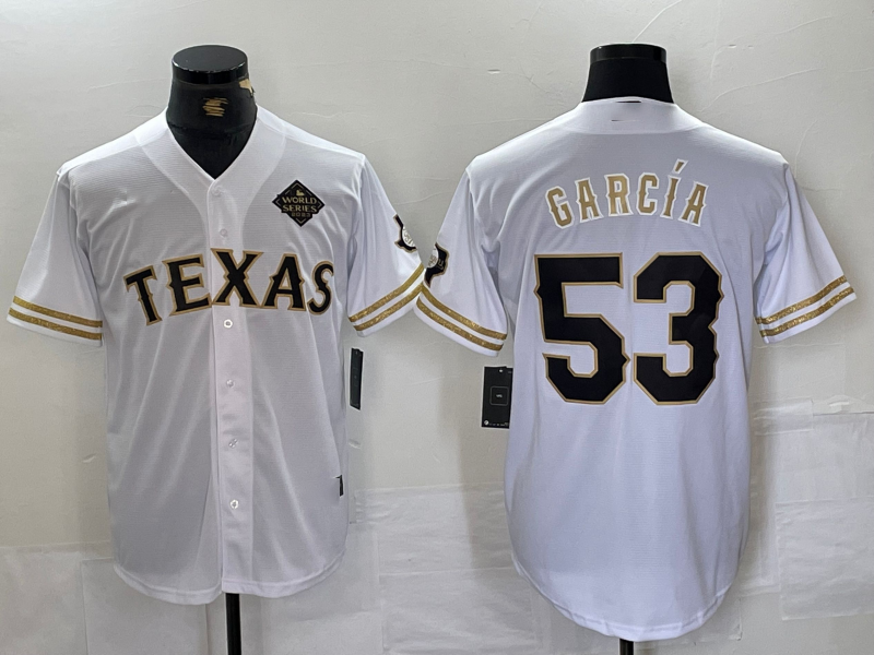 Custom #53 White TEX Baseball Shirt Top