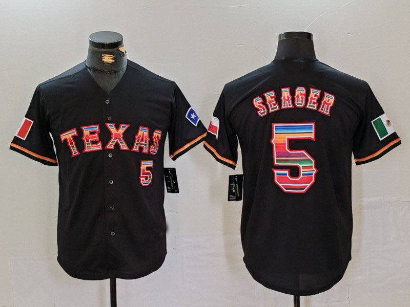 Custom #5 Black TEX Baseball Shirt Top